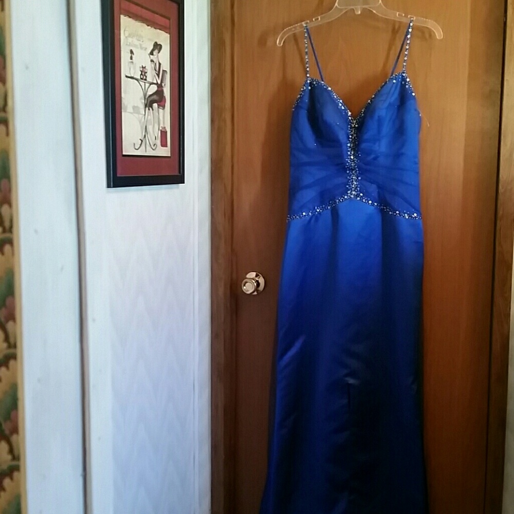 Beaded Sequin Formal Dress Sweep Train